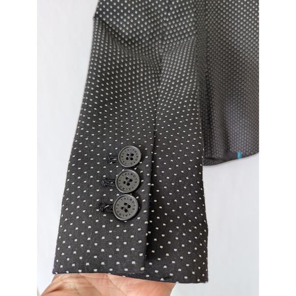 Talbots Womens Black Polka-dot Blazer Size‎ 12 Wool Blend Career Office Corpcore - Picture 7 of 9